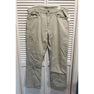 Old Navy‎ Khaki Beige Cotton Jeans Straight Leg High Rise Size 36x32 Zip Logo